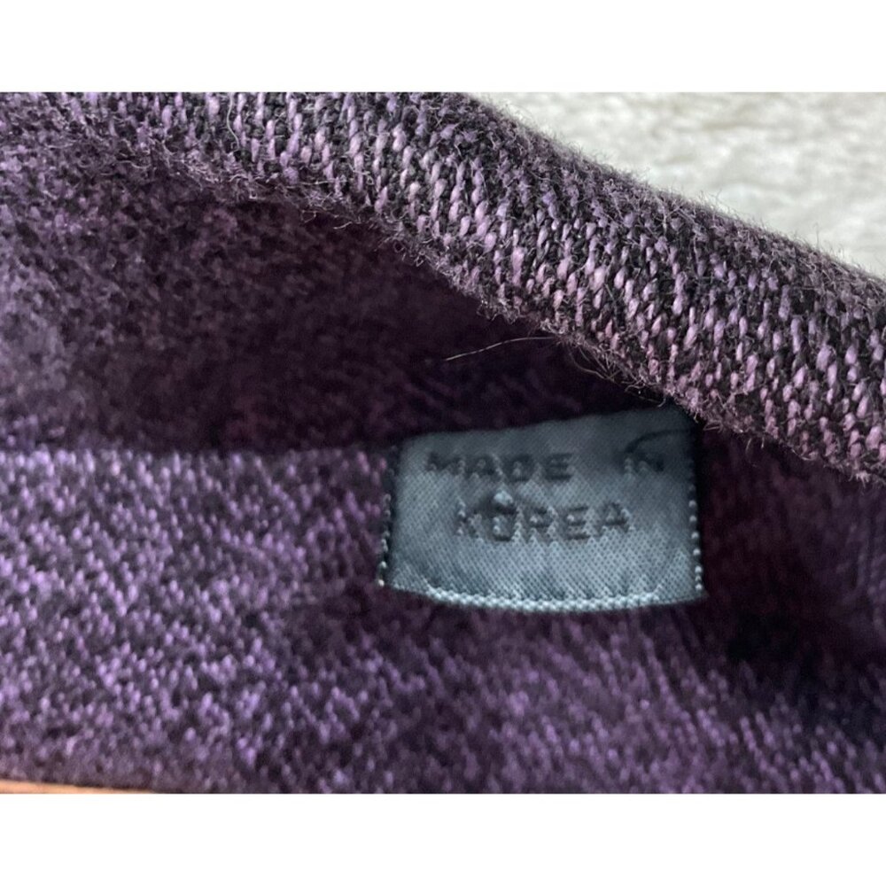 Vintage Liz Wear Women's Sz.Med-Large Cropped 90's Cotton Jacket purple Herringb - Picture 5 of 11